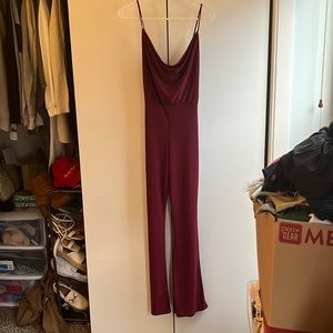 Day & Night flare bottom jumpsuit / size S / dark red